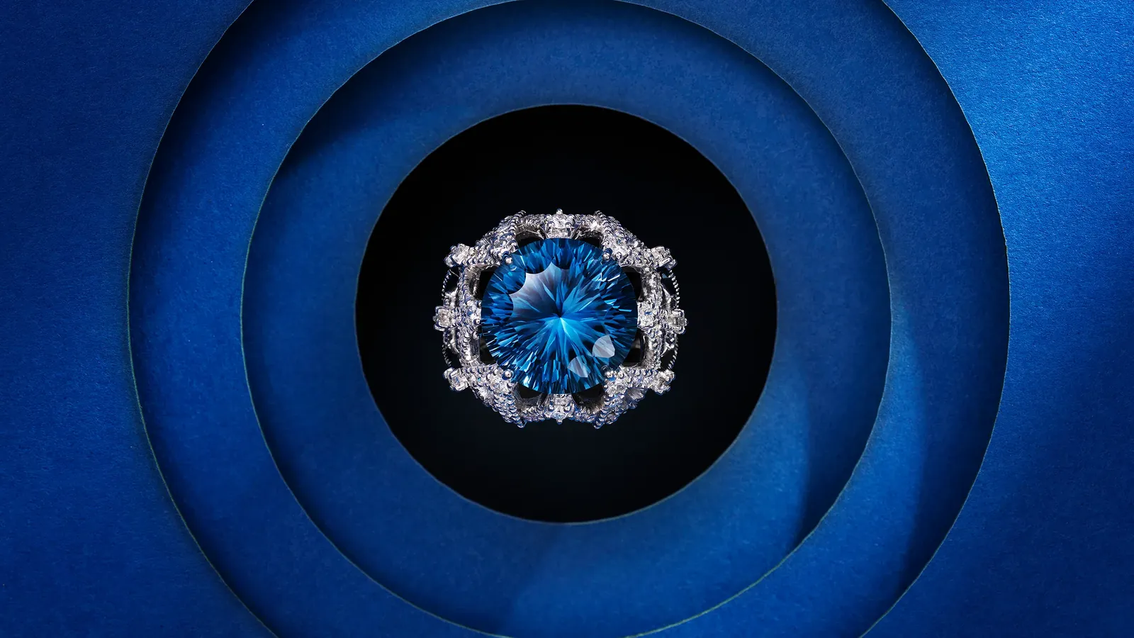 Frank Zampa Diamond Jewellery Product Red Background — commercial photography